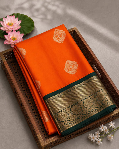 Blended Silk Saree with Contrast Woven Border