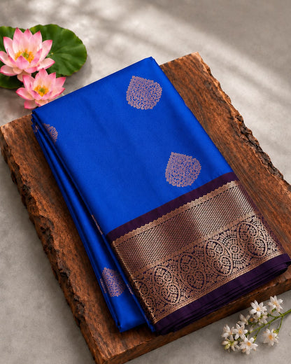 Blended Silk Saree with Contrast Woven Border