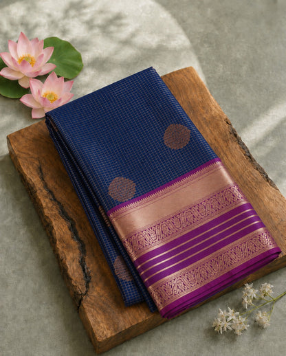 Blended Silk Saree with Contrast Woven Border