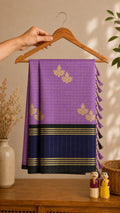 Banarasi Semi Katan Silk Saree with Mango Booti Zari Border