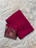 Georgette Saree with Sequin Floral Scalloped Blouse