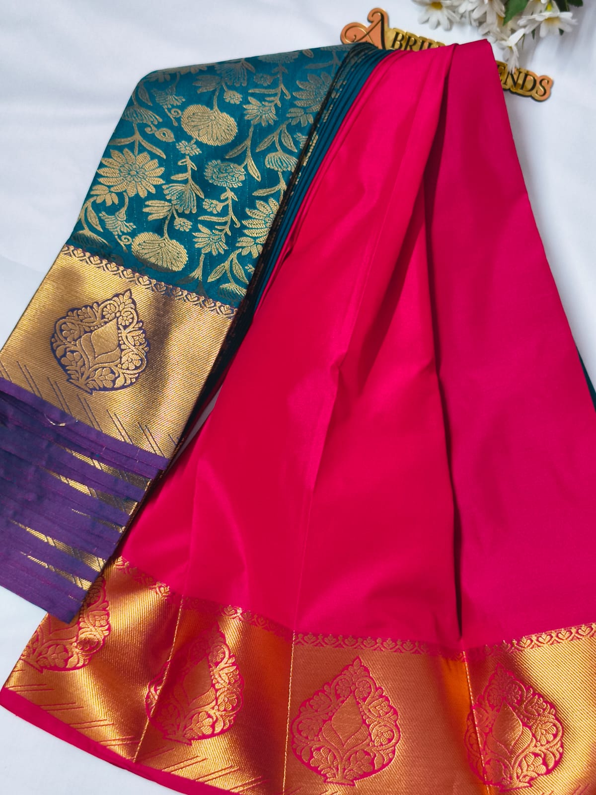 Teal Blue Kanchi Silk Saree
