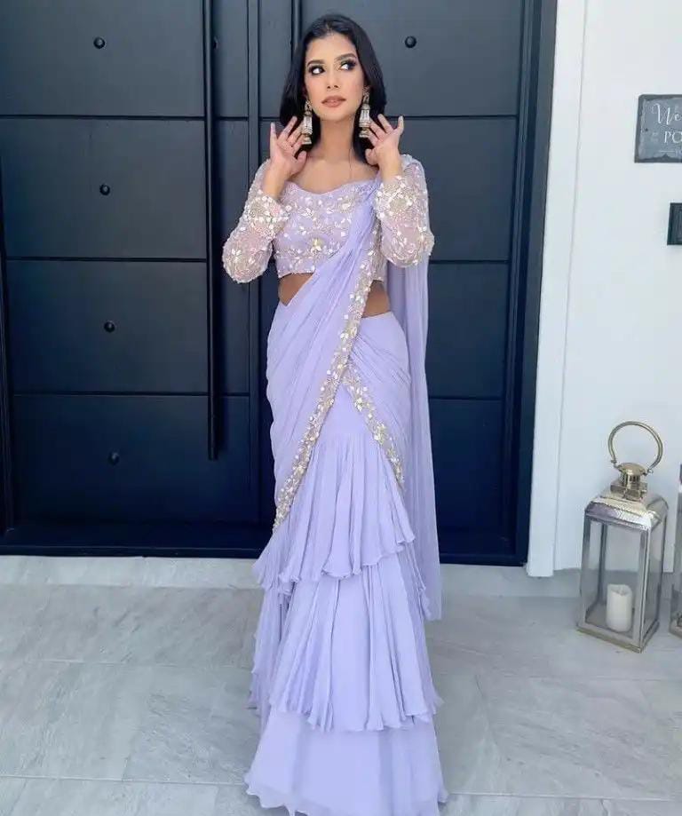 Faux Georgette Lehenga Saree