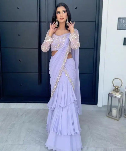 Faux Georgette Lehenga Saree