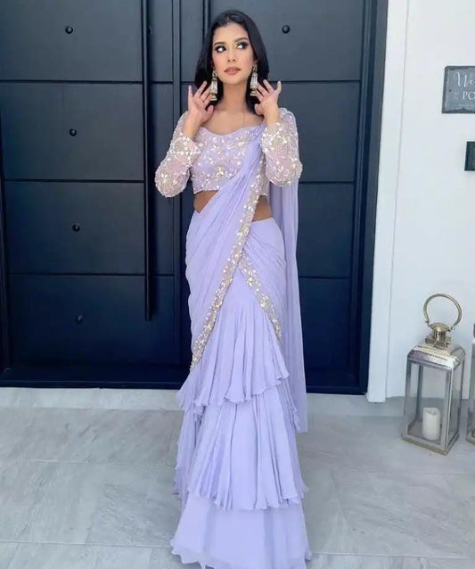 Faux Georgette Lehenga Saree