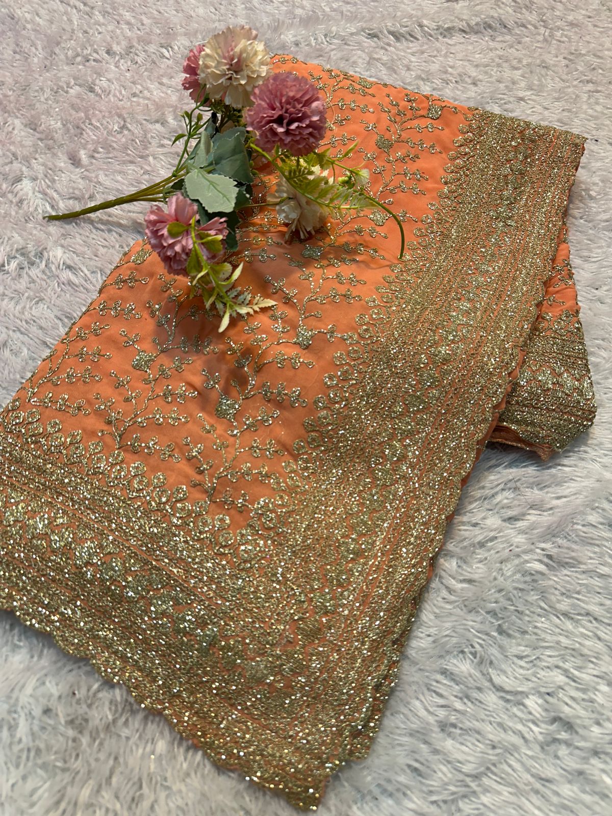 Premium Embroidery Cutwork Border Sarees