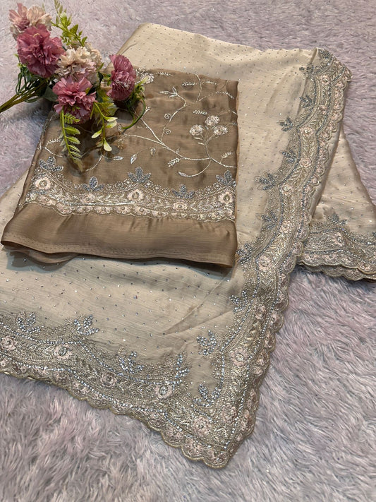 Satin Shiffon Premium Sarees
