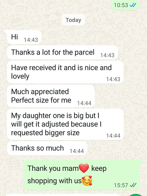 Customer message
