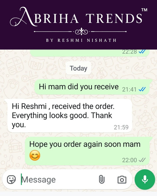 Customer message