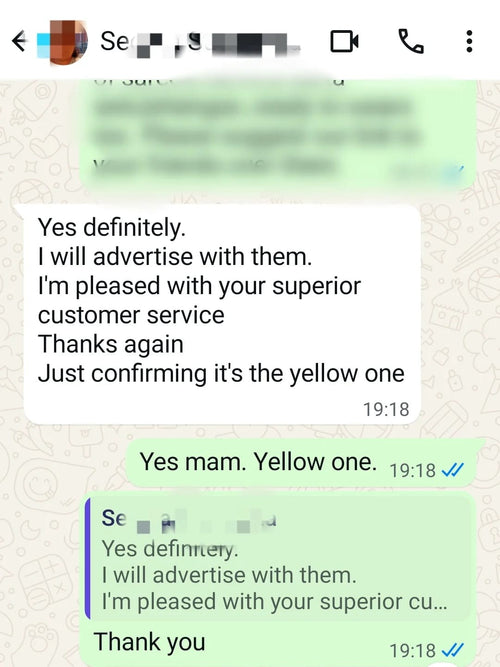 Customer message
