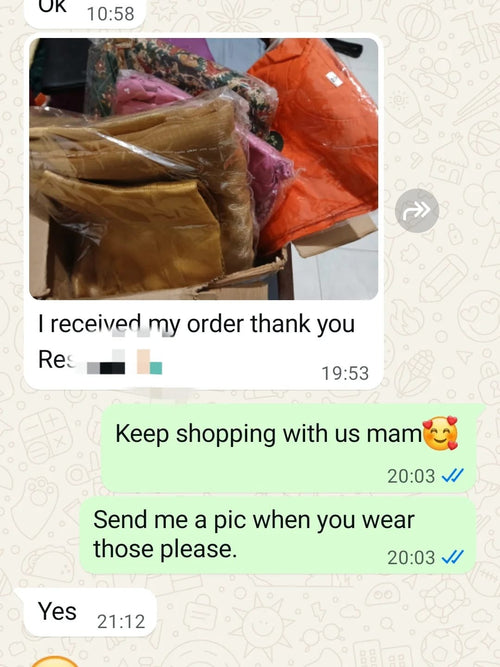 Customer message