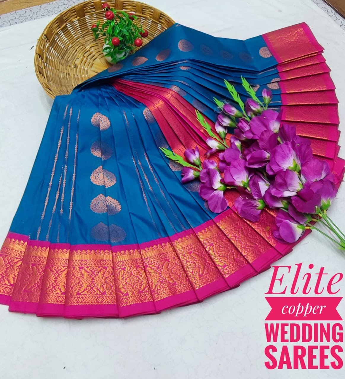 Mayil Pattu Elite Copper Silk Wedding sarees