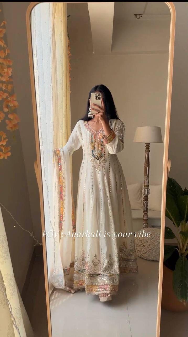 Heavy Georgette Partywear Gown with Dupatta