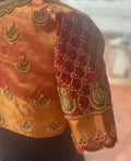 Maroon Chandbali with Cross Pattern