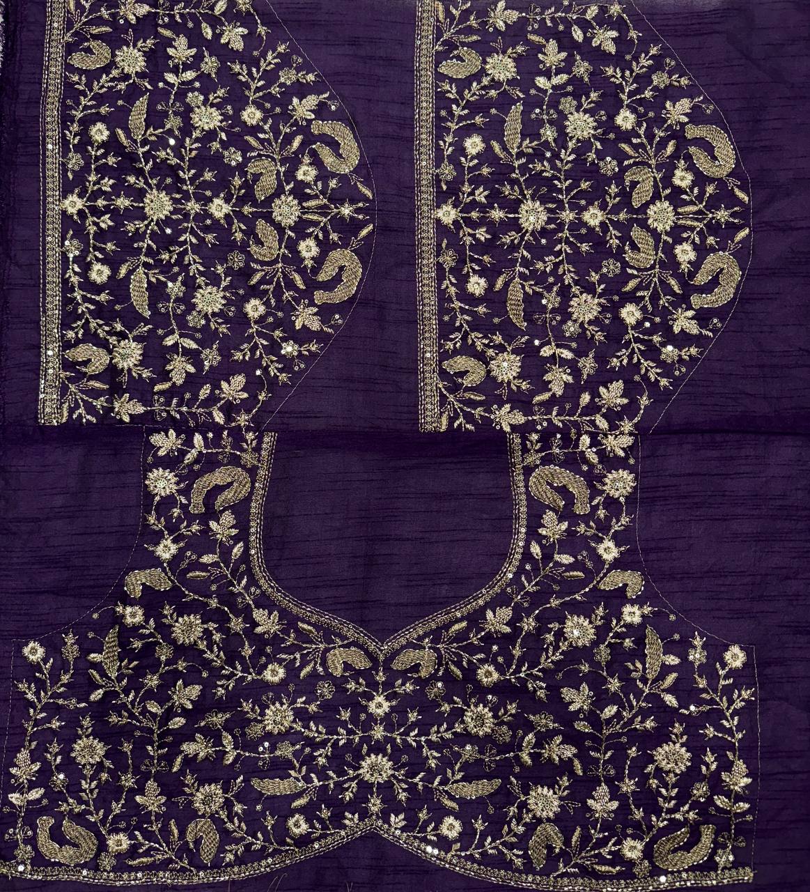 Soft Crunchy Silk Bead Sequins And Embroidery Work Saree