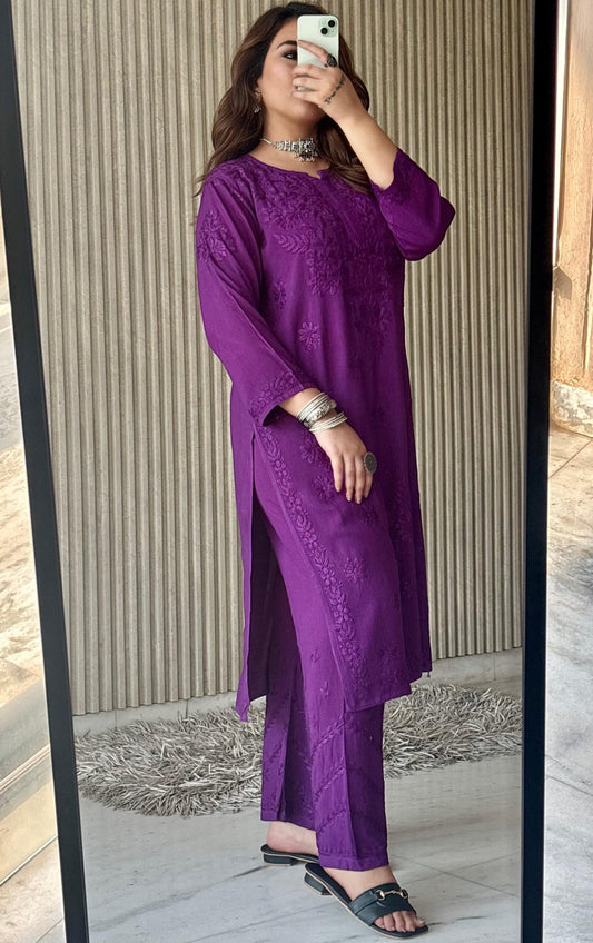 Lucknowi Chikankari Beautiful Designer Dyeable Rayon Plazo Set