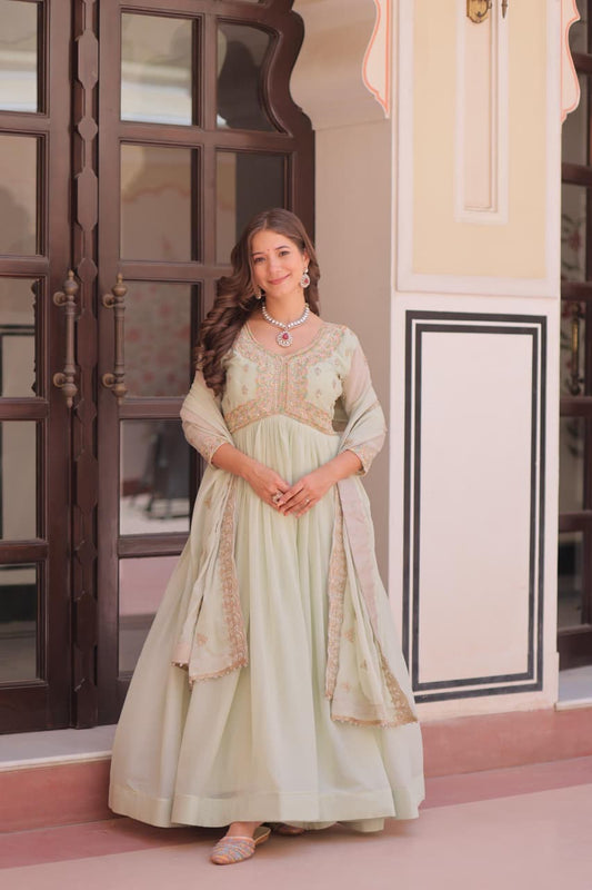 Multi-Sequence Embroidery Gown