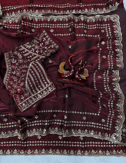 Designer Soft Spacesilk Sarees with Zari Embroidery