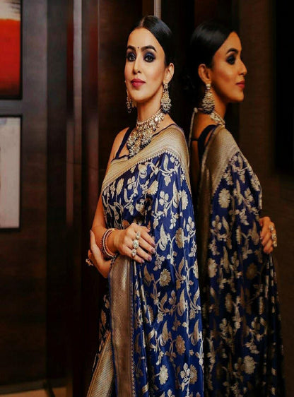 Royal Blue Banarasi SoftSilk Saree