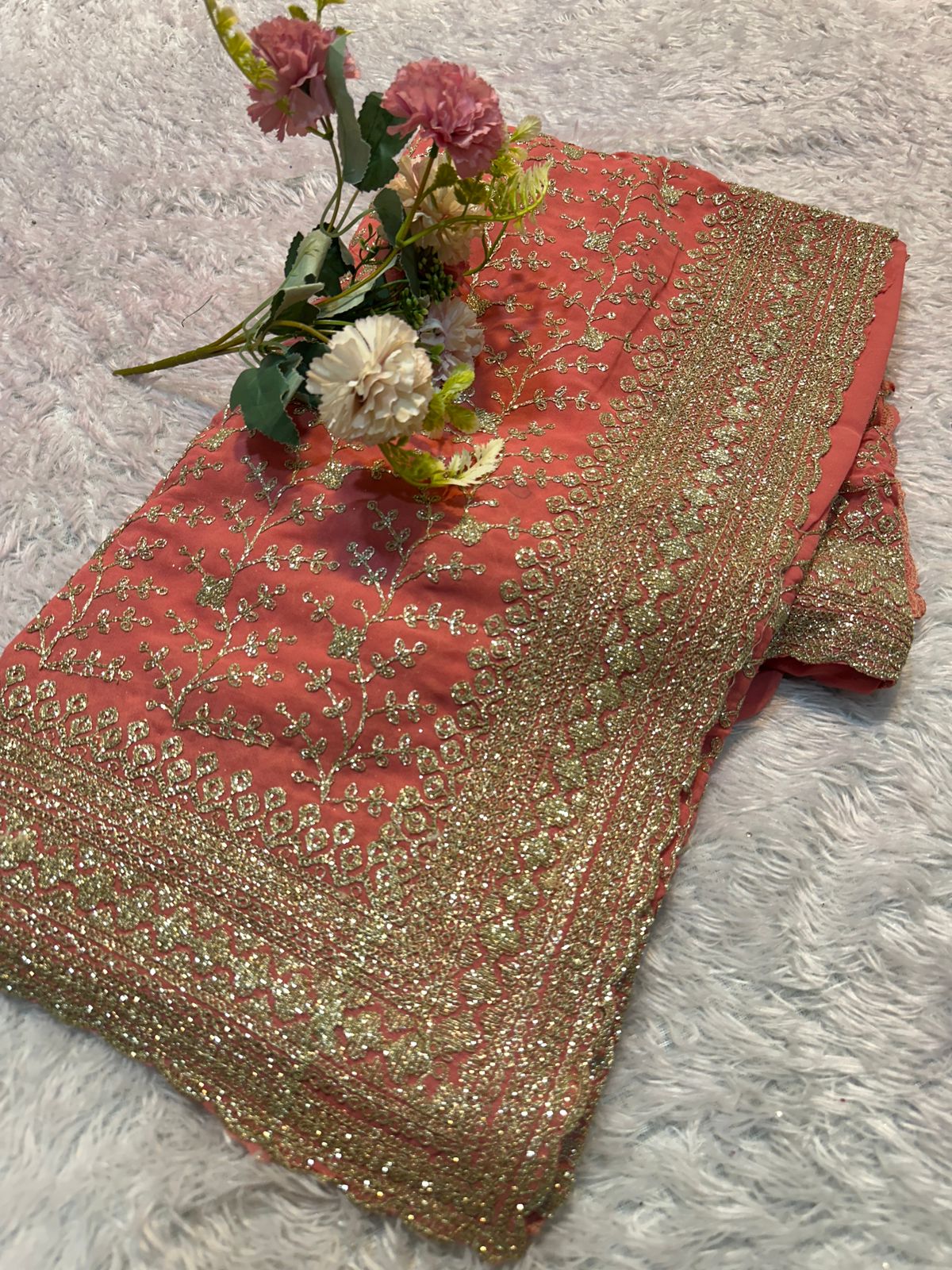 Premium Embroidery Cutwork Border Sarees