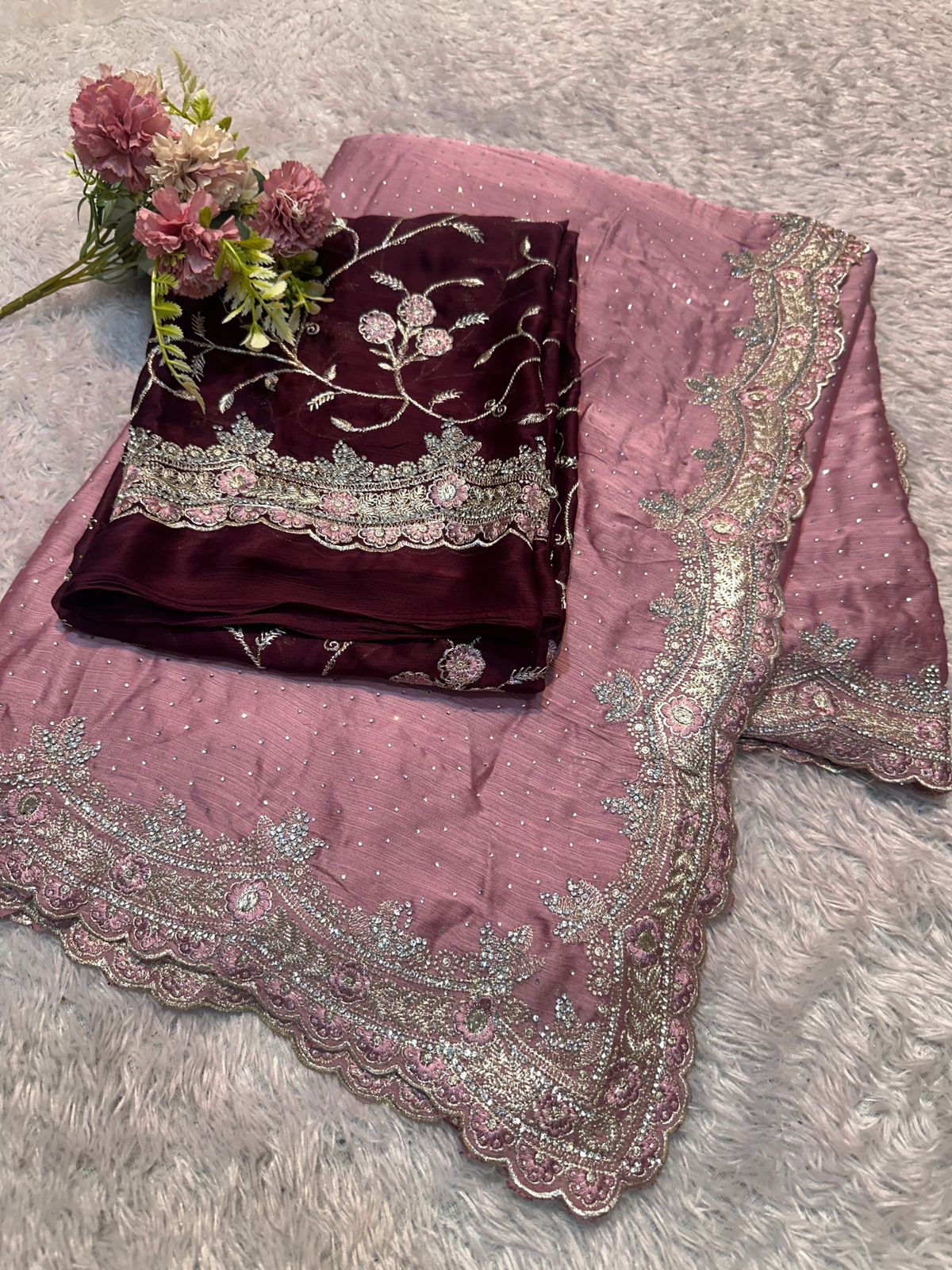 Satin Shiffon Premium Sarees
