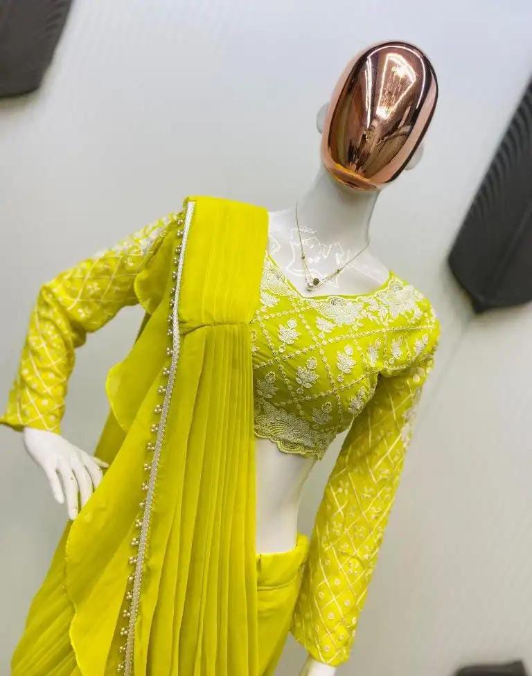 Fancy Georgette Ready to wear Lehenga Saree
