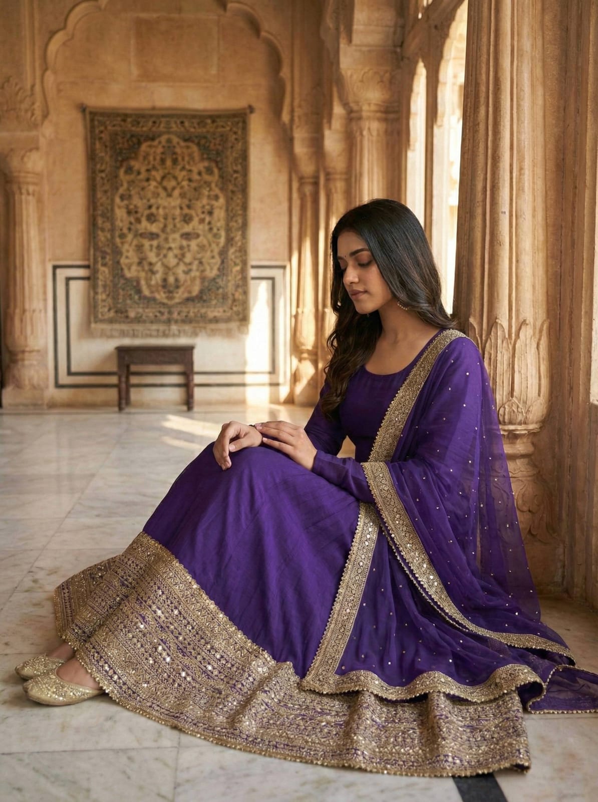 Heavy Sequencework Anarkali Gown