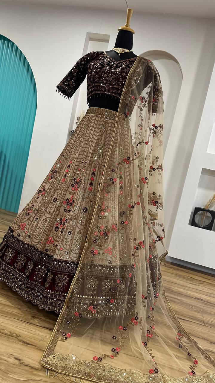 Wedding Special Kasturi Silk Heavy Embroidered Lehenga