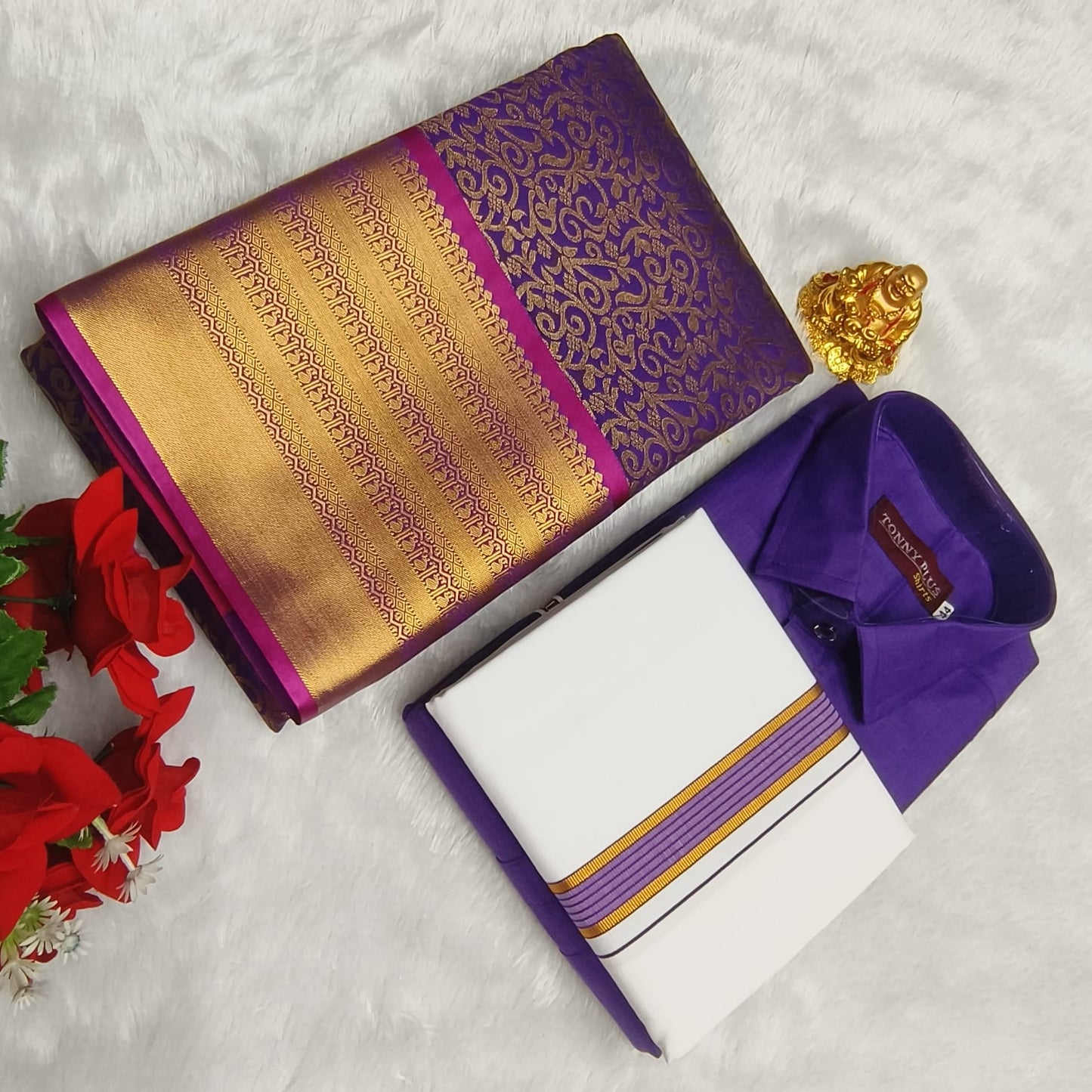 Silk Saree and Cotton Shirt Combos(His and Her Combos)
