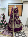 Partywear Heavy Embroidered Leheng