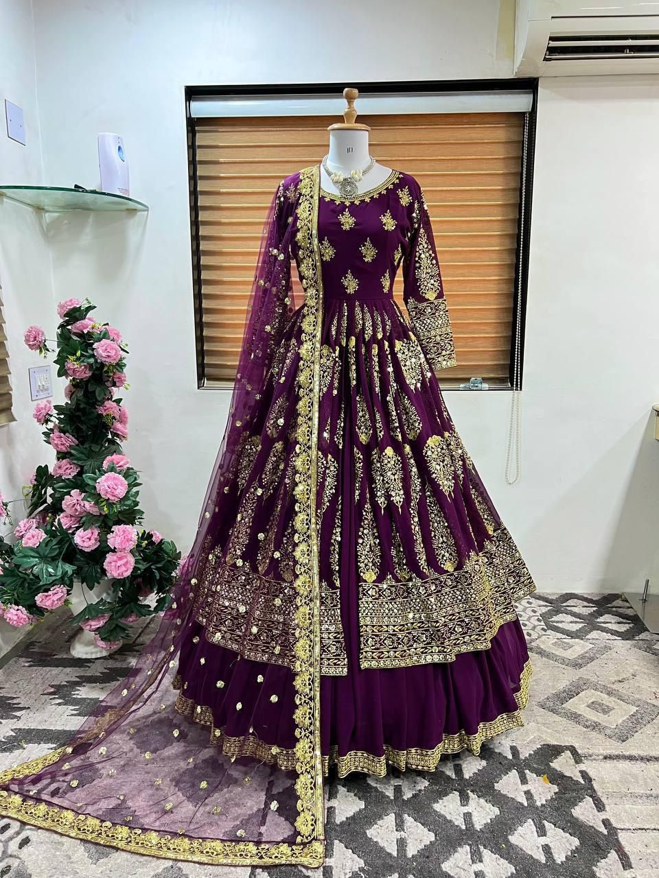 Partywear Heavy Embroidered Leheng