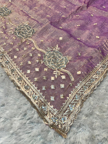 Crush Tissue Partywear Saree