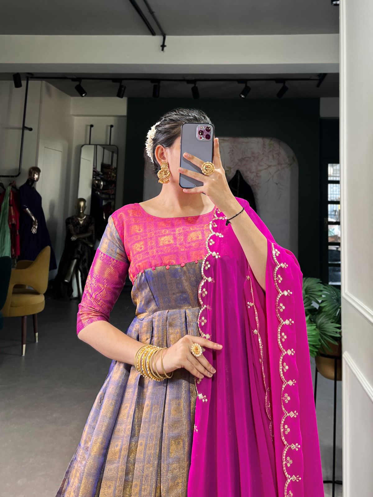 Kanjeevaram Partywear Gown