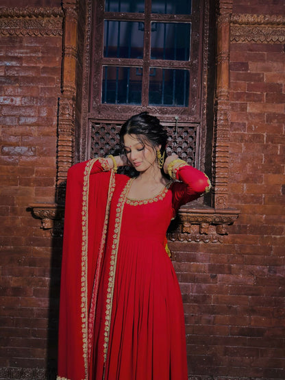 Designer Party Wear Look Top-Plazzo and Dupatta With Heavy Embroidery Work