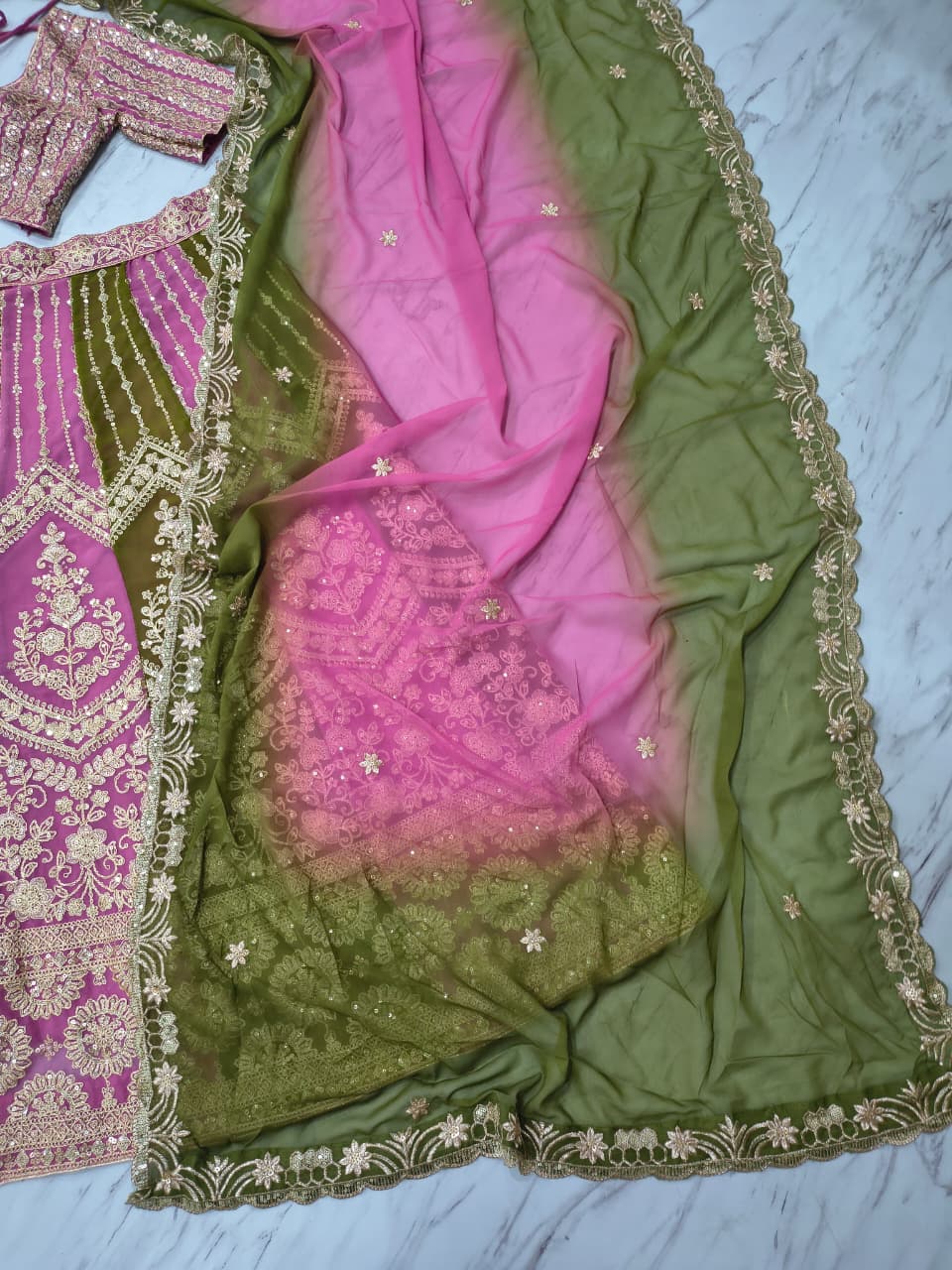 Heavy Embroidered Partywear Lehenga