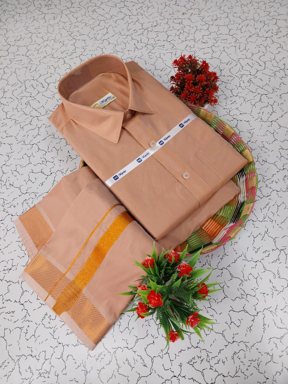 Grand and Luxurious Silk Men's Dhoti Set
