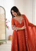 Designer Party Wear Heavy Embroidery Rainbow Sequence Anarkali Set