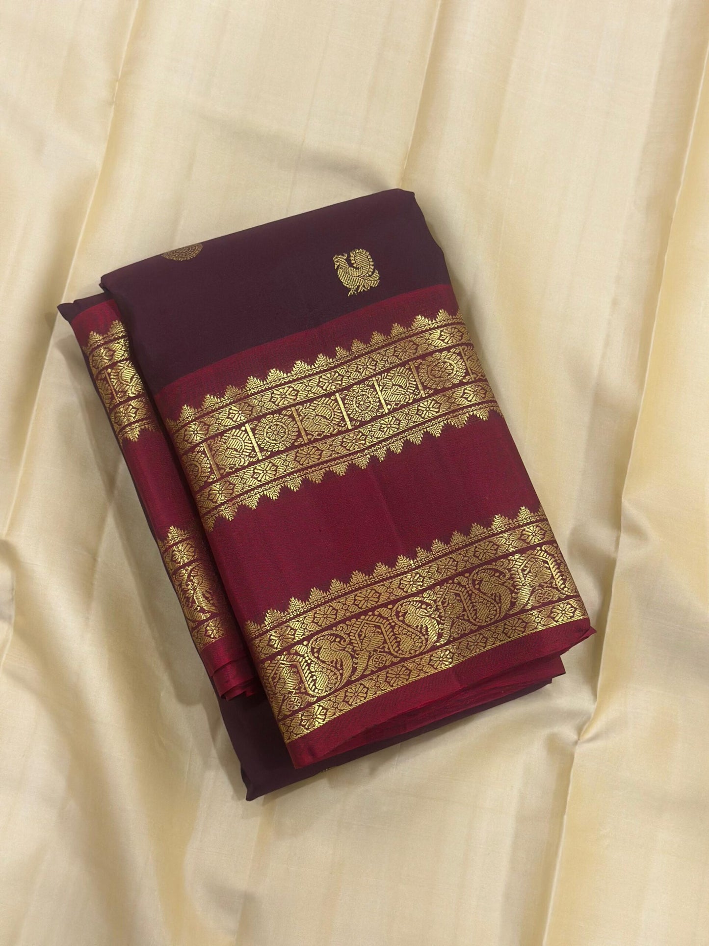 Deep Wine Vintage Kanjeevaram Silk