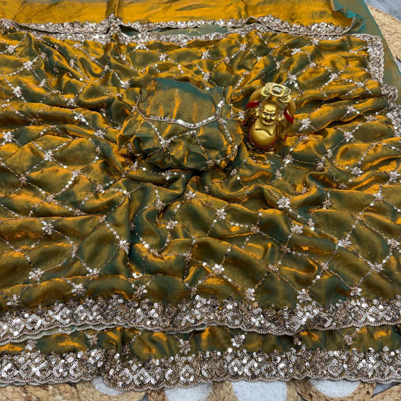 Designer Handwork Saree with cutdana work