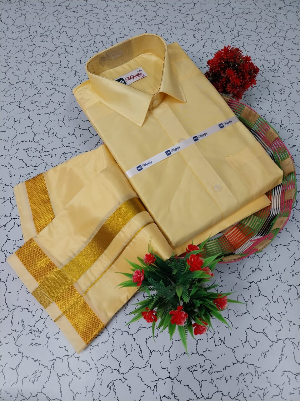 Grand and Luxurious Silk Men's Dhoti Set