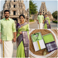 Couple Silk Saree& Cotton Dhoti Combos(His and Her Combos)