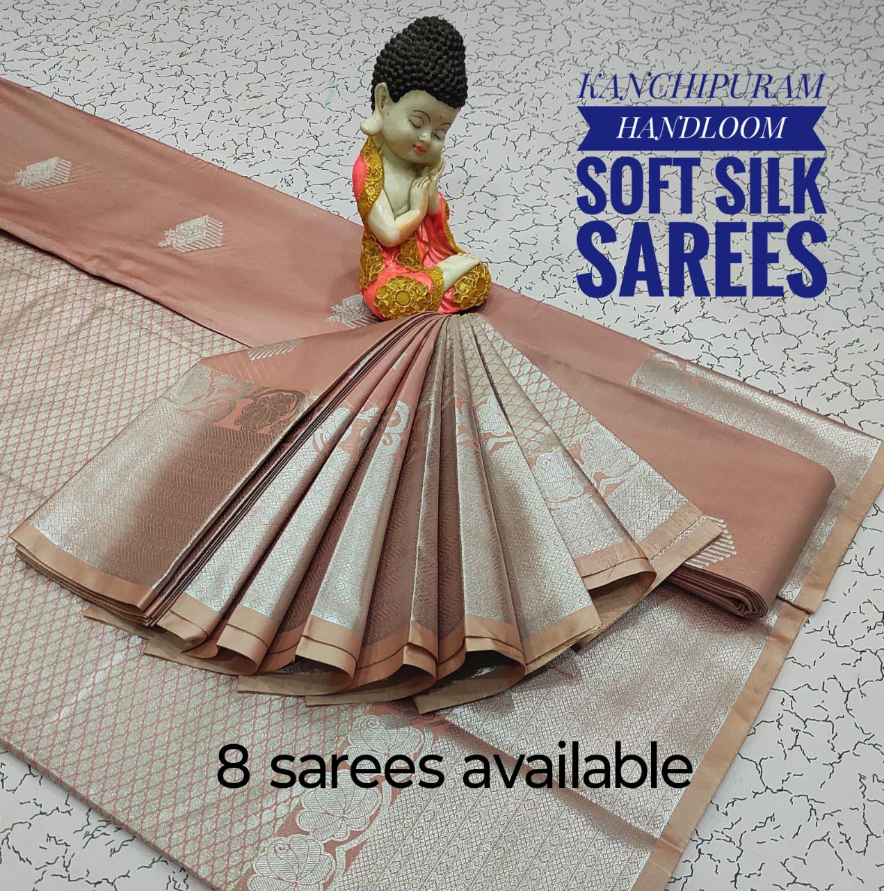 Semi Kanchipuram Rich Bhutta work embosed Silk Sarees
