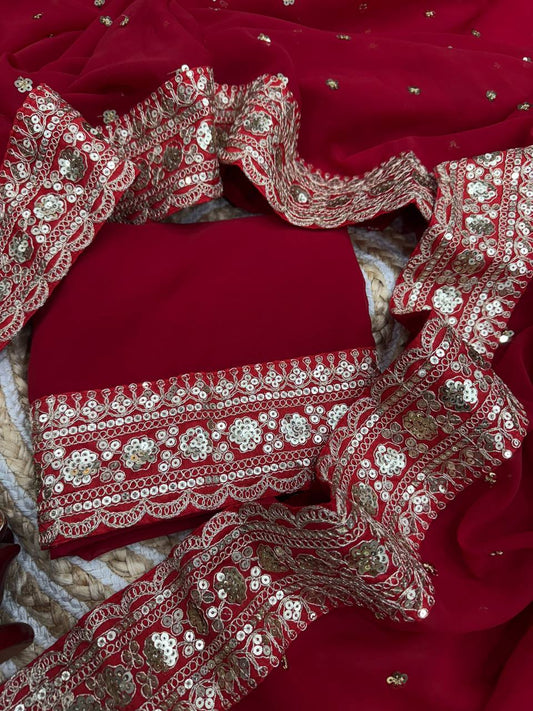 Pure Georgette Sequencework Saree