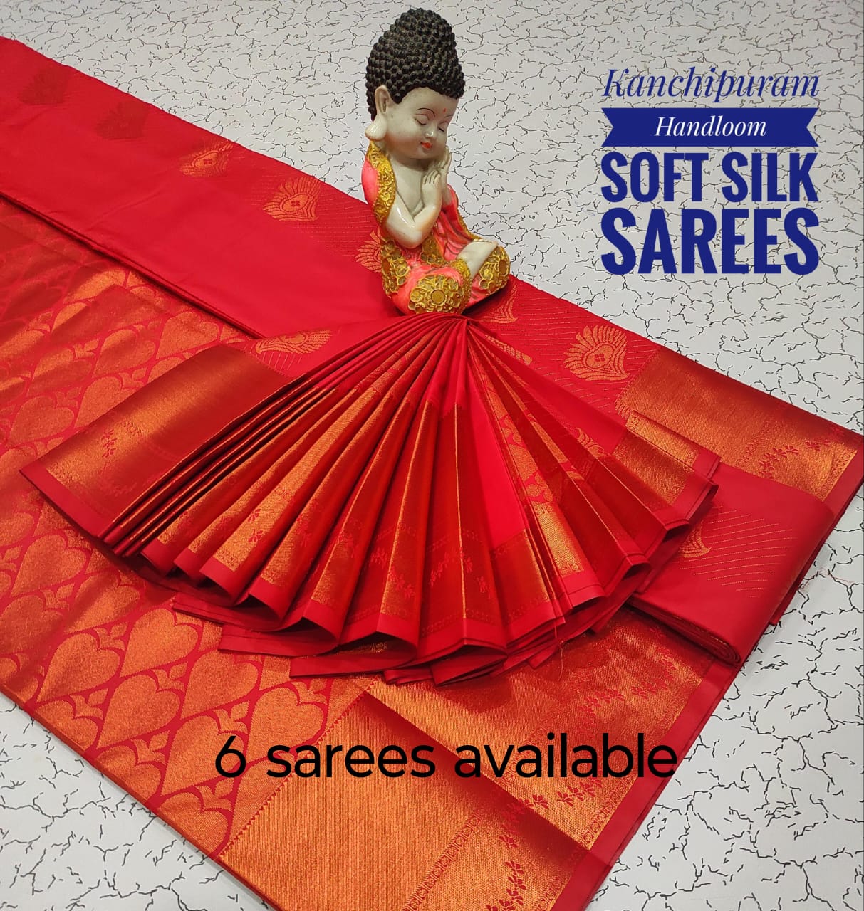 Semi Kanchipuram Rich Bhutta work embosed Silk Sarees