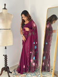 Khatali Cutdana Handwork Georgette Saree