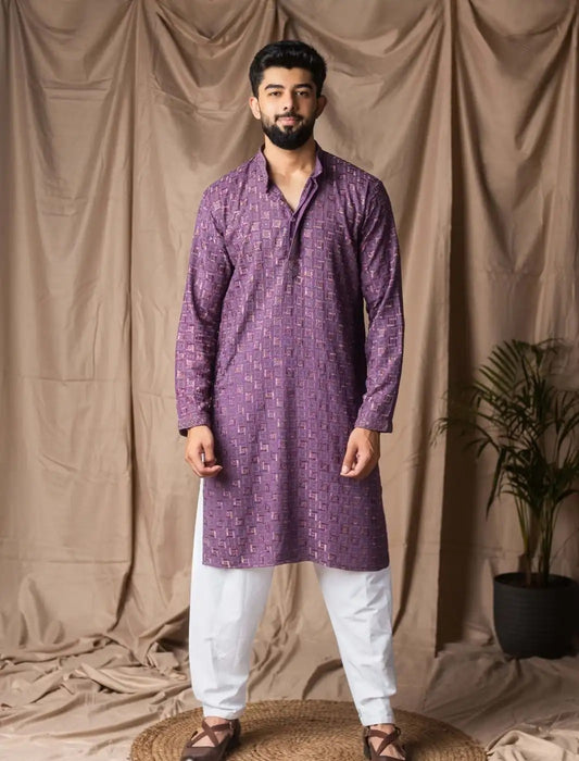 Royal Purple Traditional Kurta Set