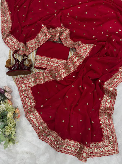 Pure Georgette Sequencework Saree