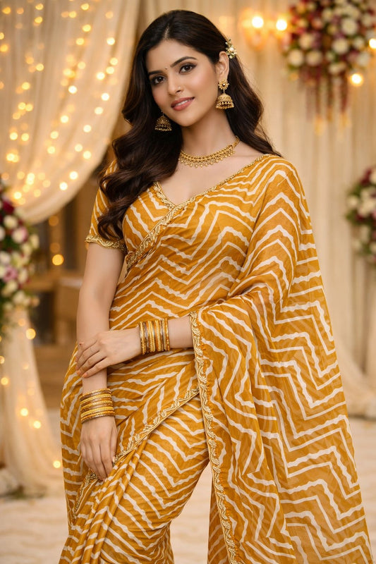 Shimmer Leheriya Print Saree
