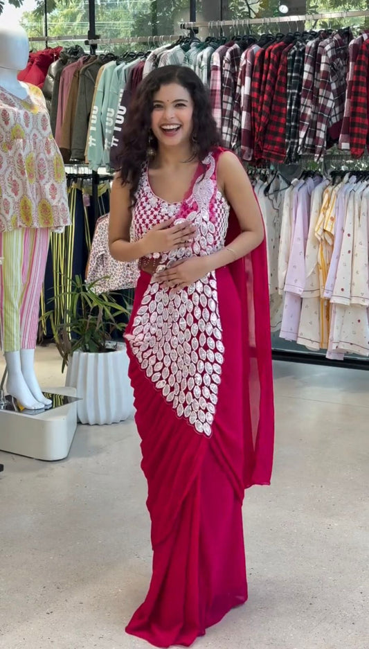 Trendy Cocktail Ready-to-wear Drape Saree