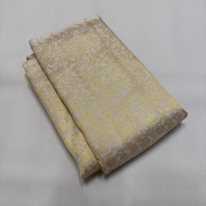 Pure  Off White Kanchipuram Handloom Silk Saree
